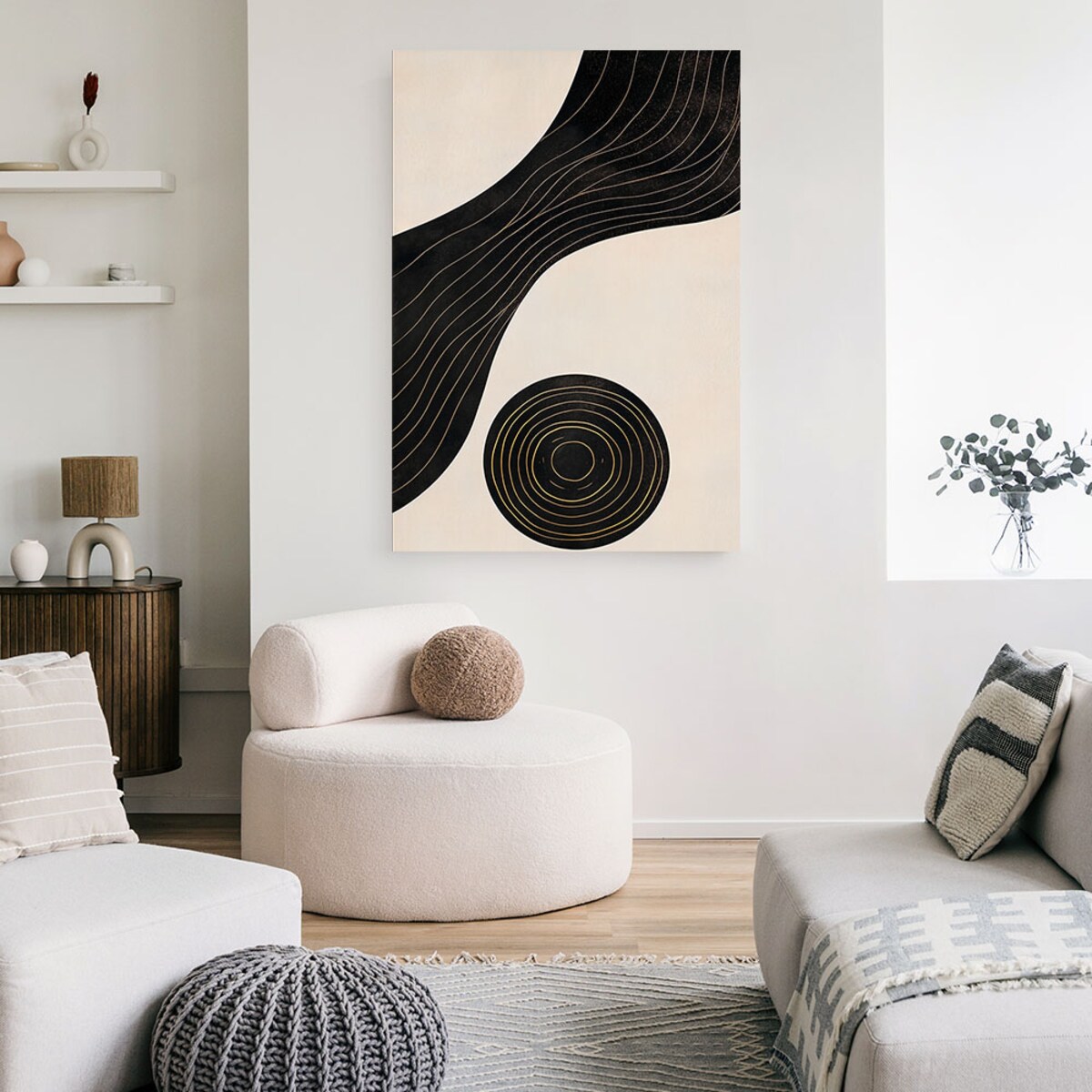 Feeby Obraz do salonu, Abstrakcja Linie Koło 80x120
