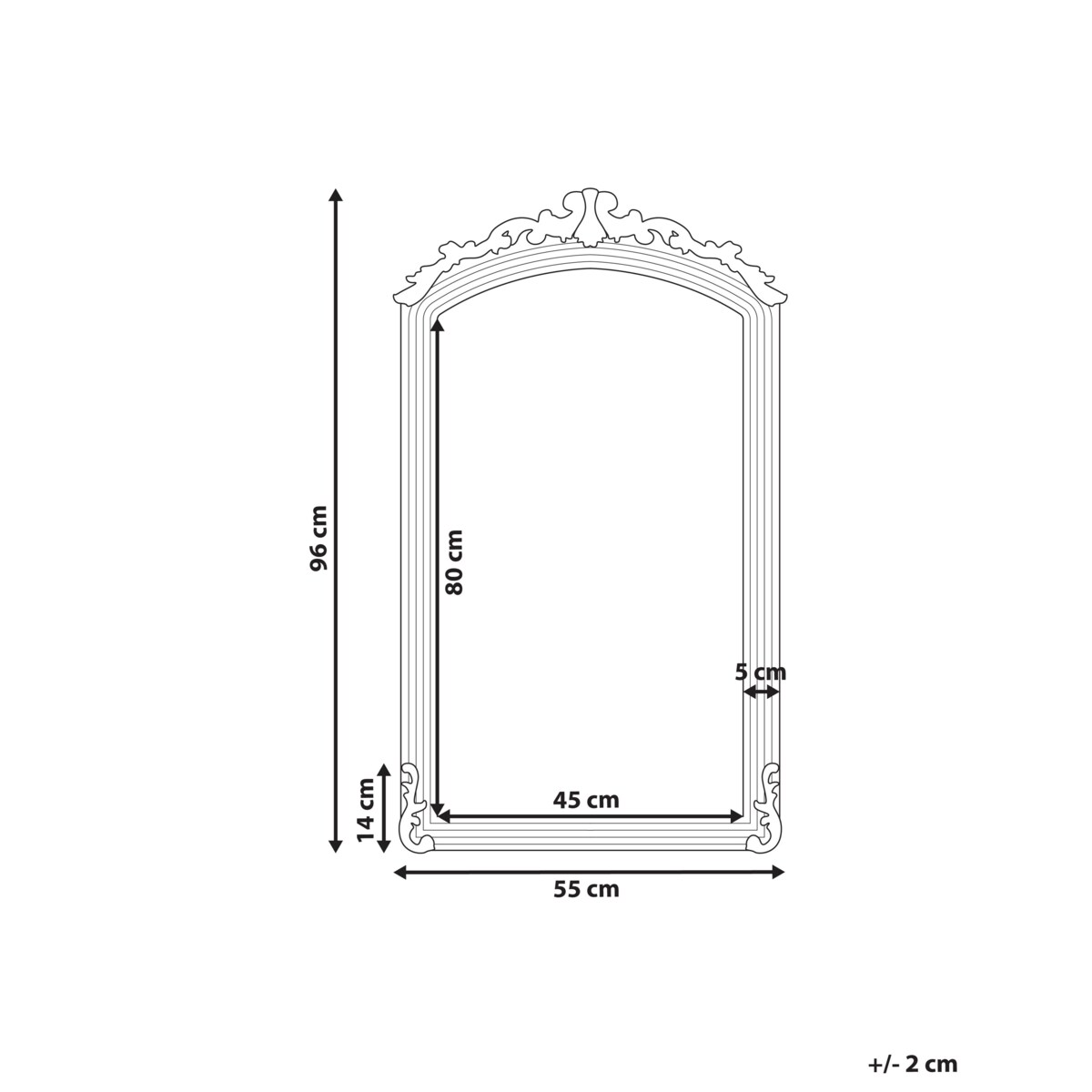 Lustro ścienne GORGES 55 cm 96 cm Metal Złoty