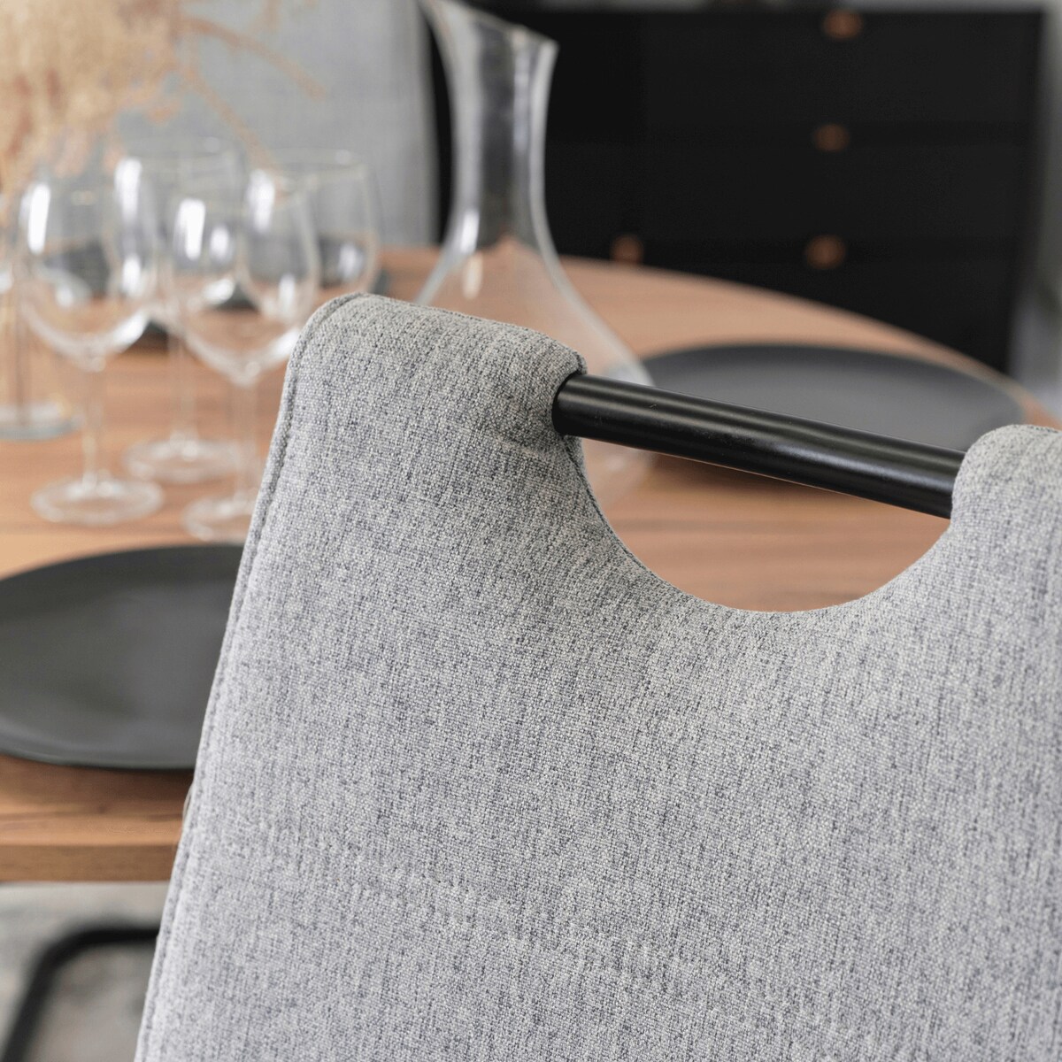 Krzesło Tapicerowane Kuchenne Do Salonu Jadalni Na Płozach LOPEZ Popiel