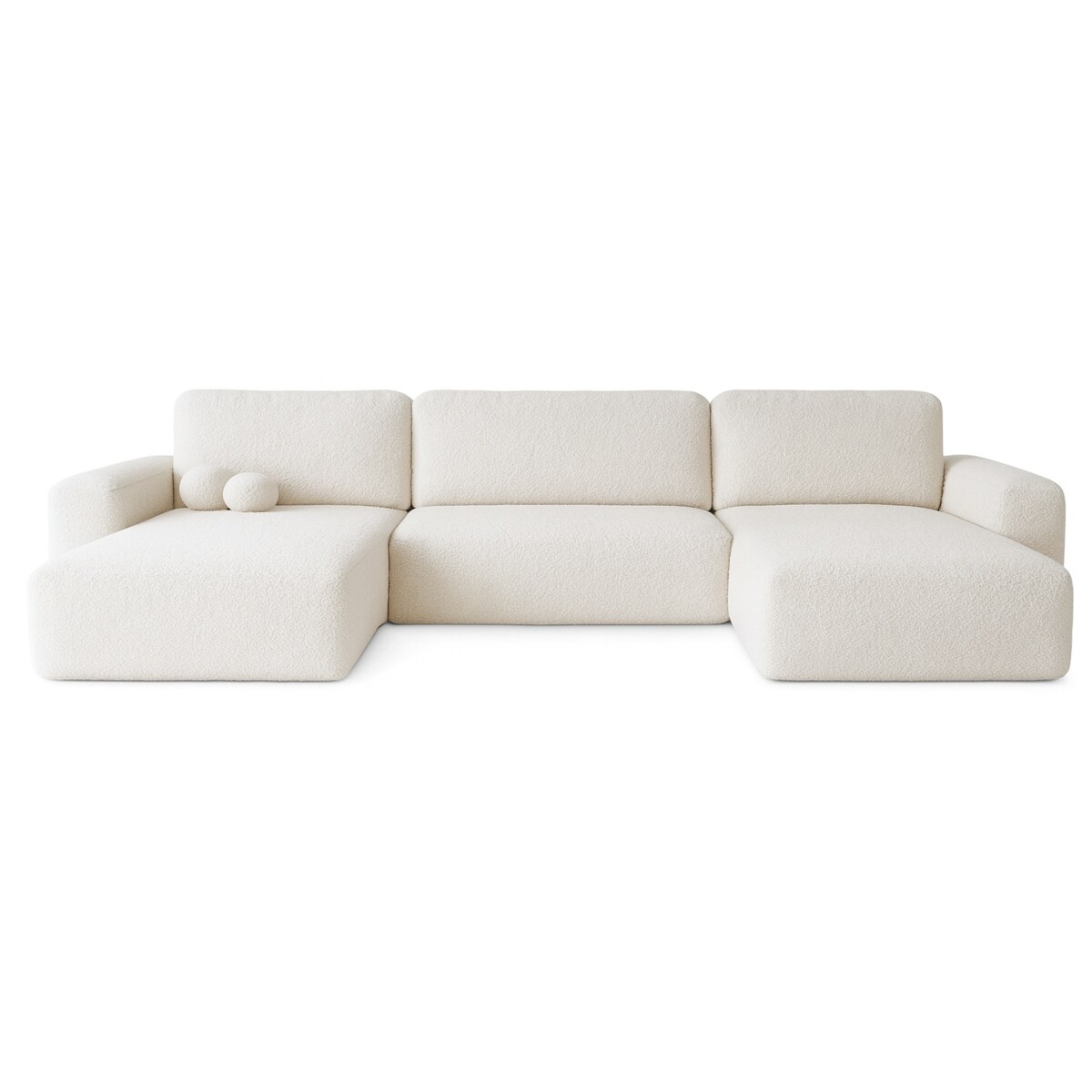 Narożnik U ILO z pojemnikiem na pościel i funkcja spania, biały