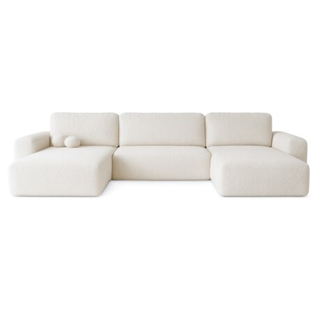 Narożnik U ILO z pojemnikiem na pościel i funkcja spania, biały