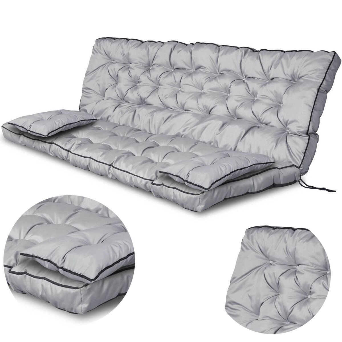 Poduszka Huśtawkę Ogrodową 120X60X50 Cm + 2 Poduszki Na Ławkę Ogrodowa