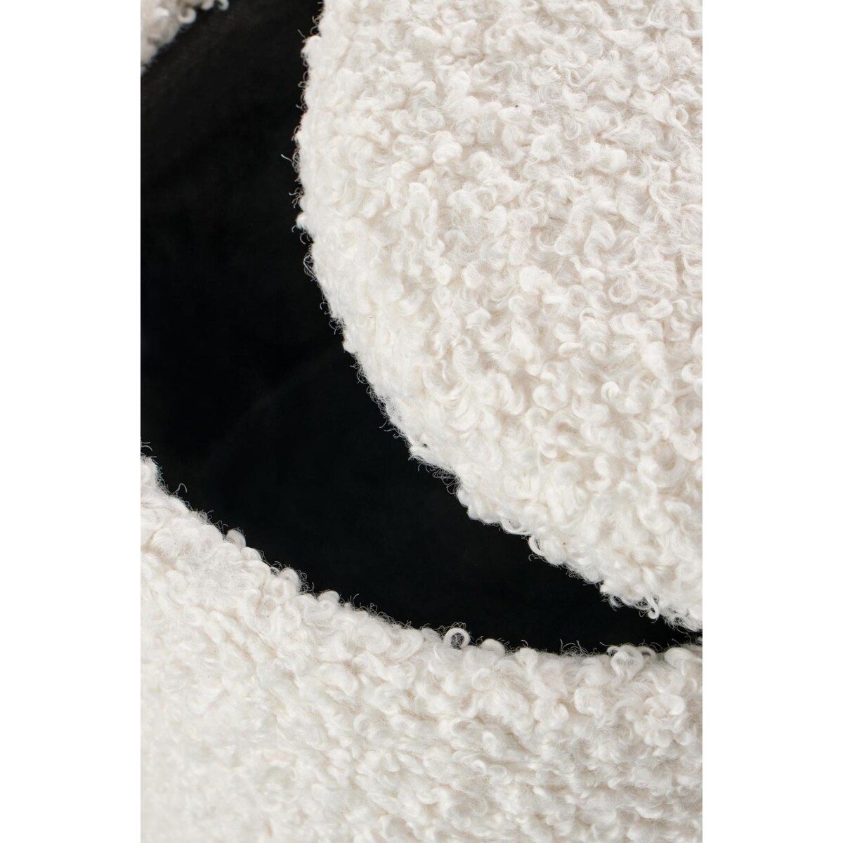 ZESTAW 2 PUF Nacun beżowe bouclé ZE SCHOWKIEM okrągłe