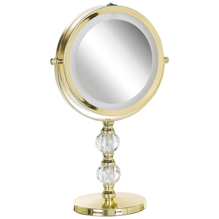 Lusterko kosmetyczne LED ø 18 cm złote CLAIRA