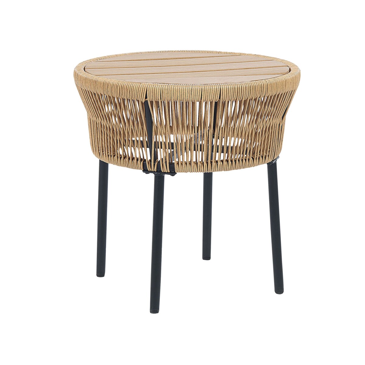 Zestaw mebli balkonowych z technorattanu naturalny z białym GARGANO