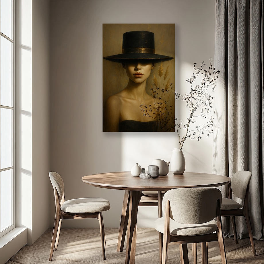 Obraz Czarny Kapelusz 70cm x 90cm