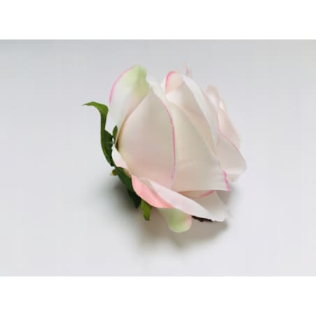 SZTUCZNE KWIATY RÓŻA biało różowa wyrobowa do stroika wiązanki bukiet dekor