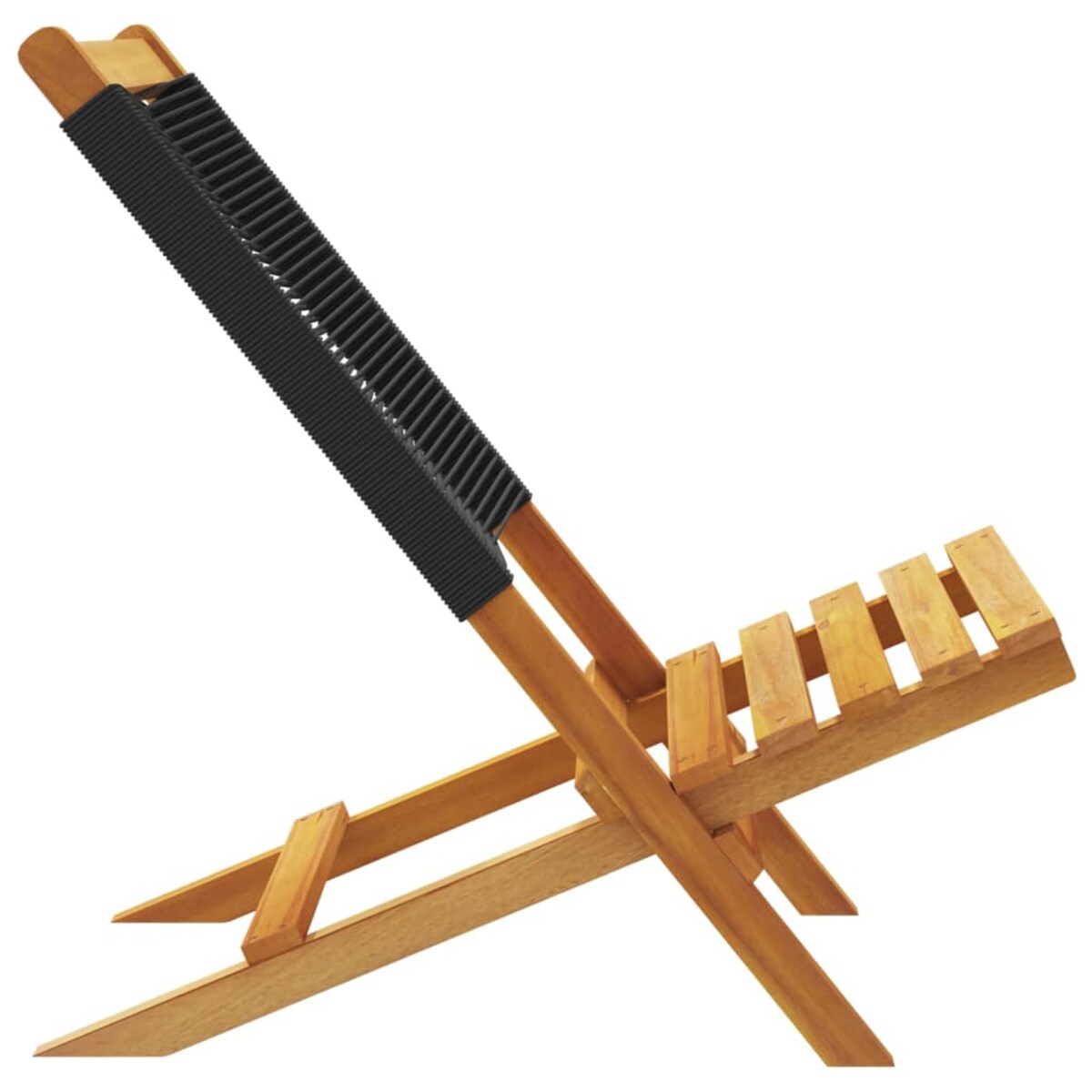 vidaXL Składane krzesła ogrodowe, 6 szt., czarne, lite drewno akacjowe