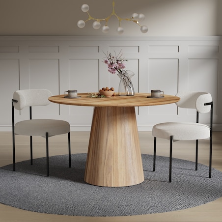 Stół do jadalni okrągły drewniany naturalny 120 cm Sinn