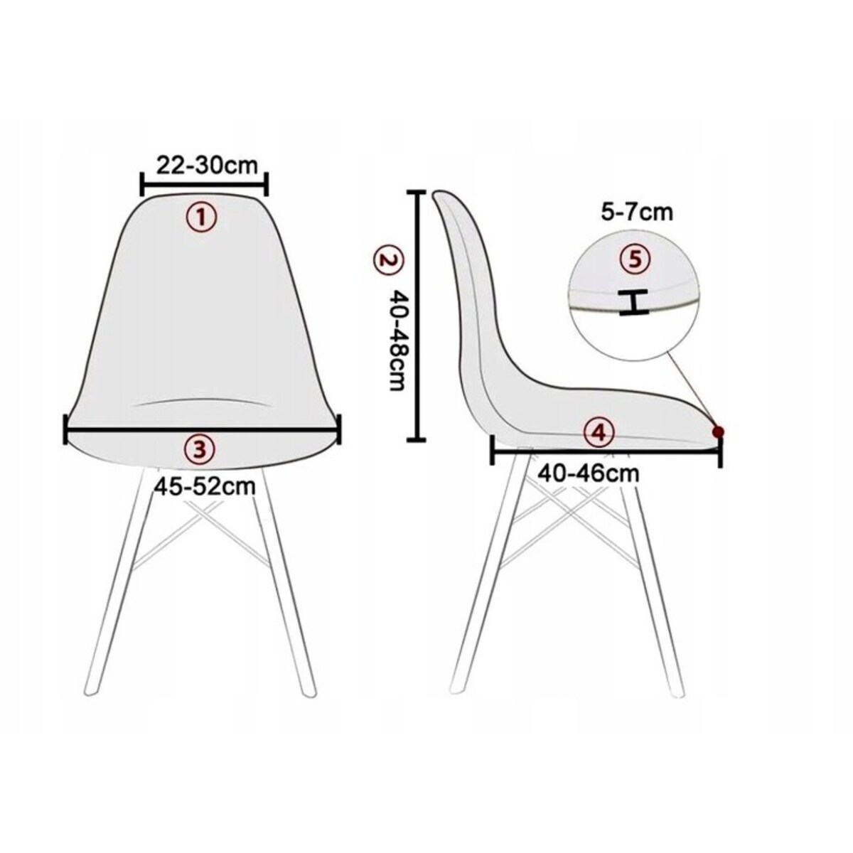POKROWIEC NA KRZESŁO SKANDYNAWSKIE CZARNY WELUR ELASTYCZNY [21EC]