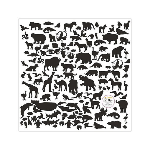 Naklejki World Animals Black, 60x60cm