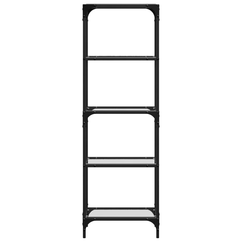 vidaXL Regał z przezroczystymi, szklanymi półkami, 40x30x123 cm, stal