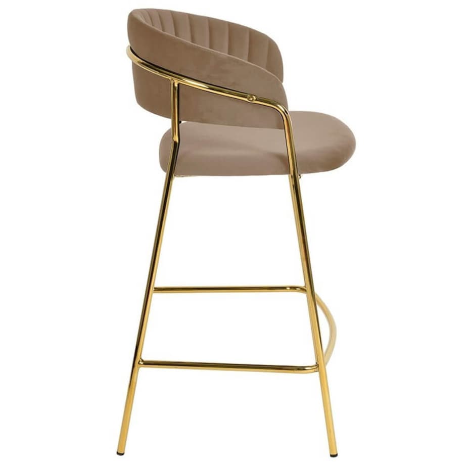 Barowe krzesło Margo KH1201100129.32 King Home pikowane khaki beżowe