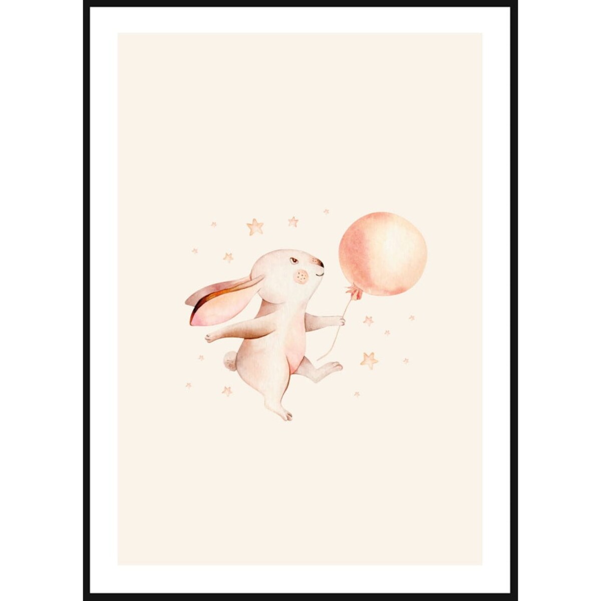 Poster Story, Plakat, Obraz - Króliczek z Różowym Balonem, wymiary 60 x 84 cm