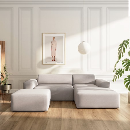 Villet Sofa narożna prawa z funkcją spania i pojemnikiem szara