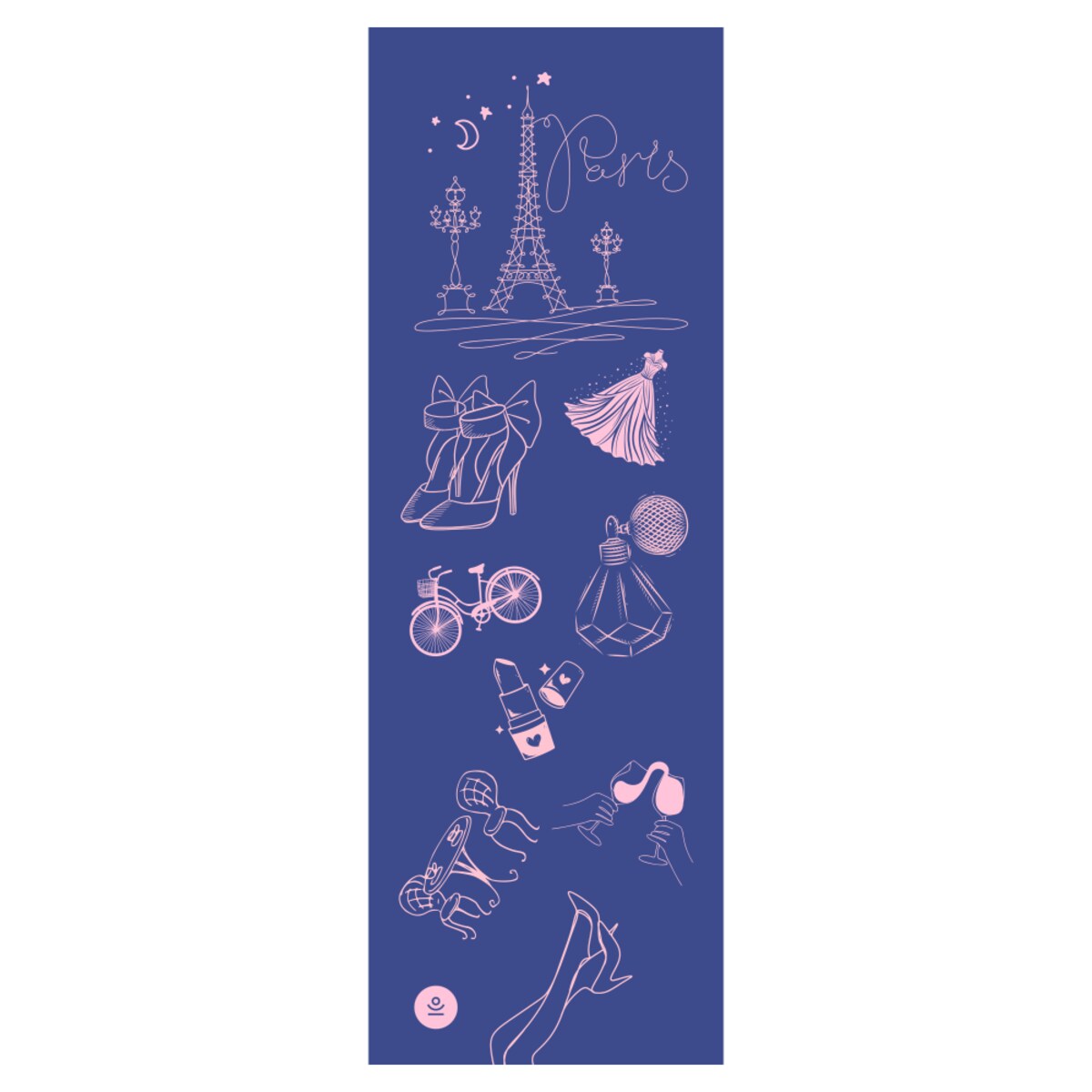Składana mata do jogi podróżna A NIGHT IN PARIS TRAVEL - kauczukowa, antypoślizgowa