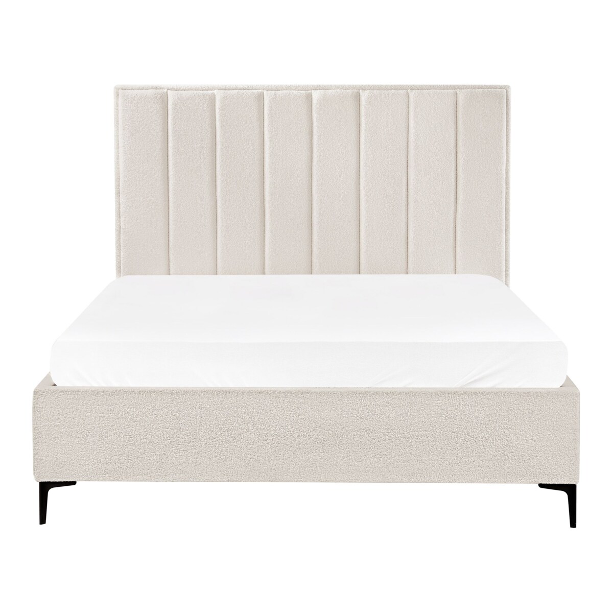 Łóżko ze stelażem SEZANNE Boucle Złamana biel