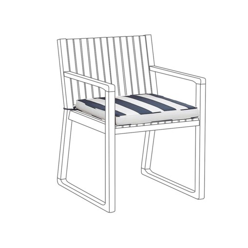 Poduszka na krzesło ogrodowe niebiesko-biała SASSARI