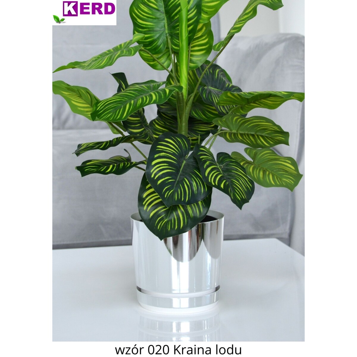 26 cm wzór KRAINA LODU Doniczka z podstawką glamour elegancka efekt lustra wysoki połysk nowoczesna