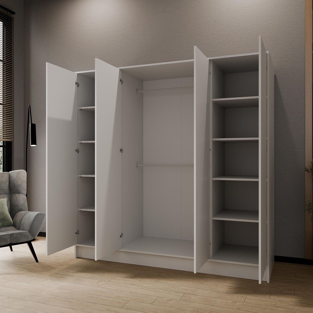 Szafa gładka 200 ALA bez lustra i bez uchwytów, biała