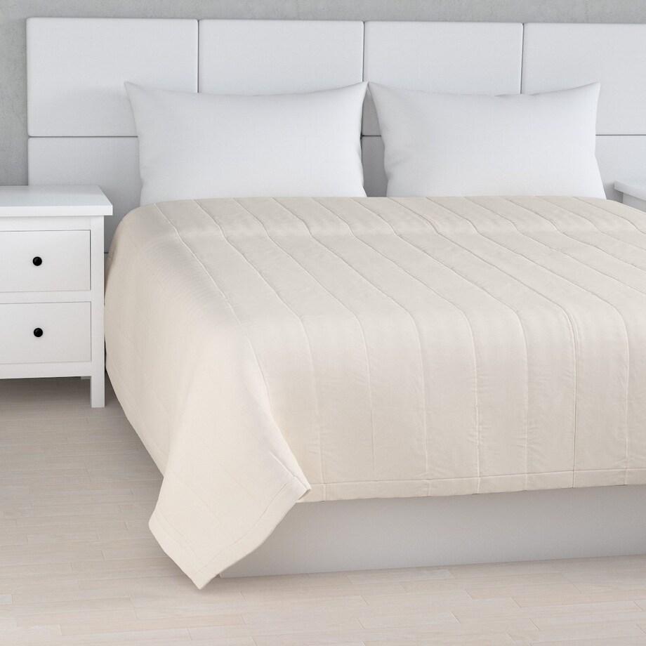 Narzuta pikowana w pasy 130x210 jasnobeżowy