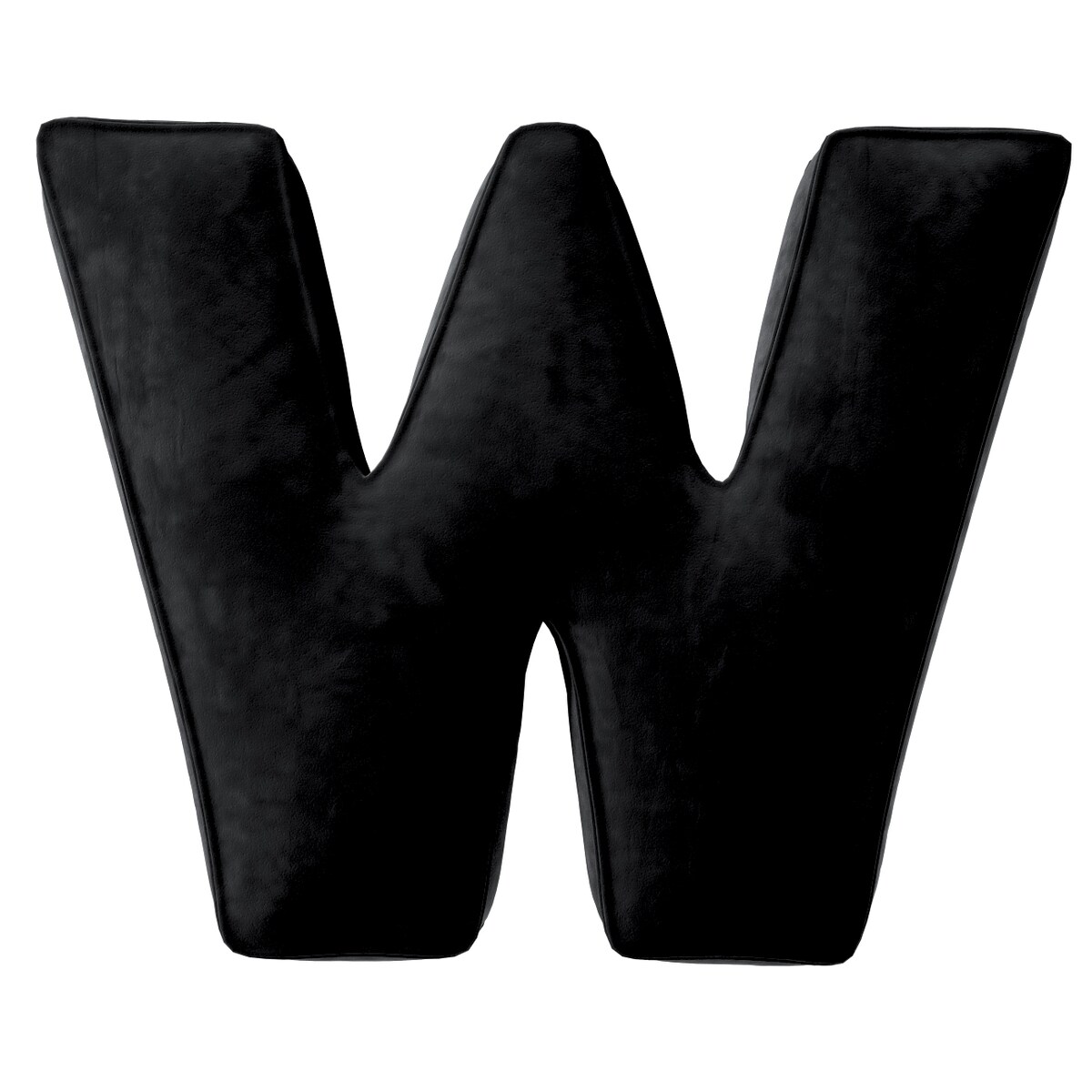 Poduszka literka W, głęboka czerń, 35x40cm, Posh Velvet