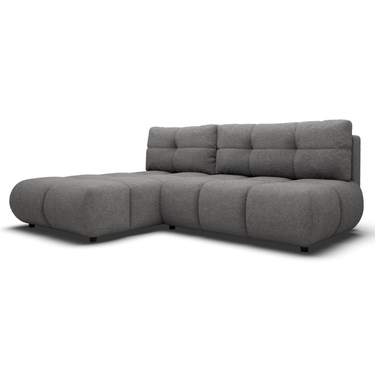 Pikowany Narożnik MILA rozkładany bez boczków lewy szary