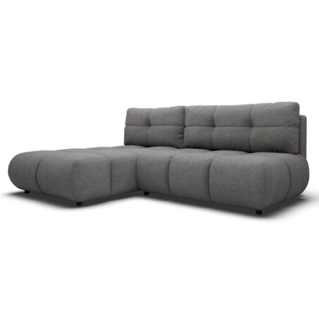 Pikowany Narożnik MILA rozkładany bez boczków lewy szary