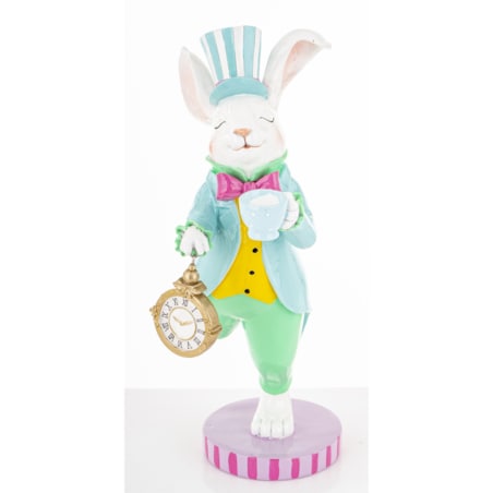 Dekoracja - królik z filiżanką i zegarem 31x11,5x21 cm CIRCUS-2
