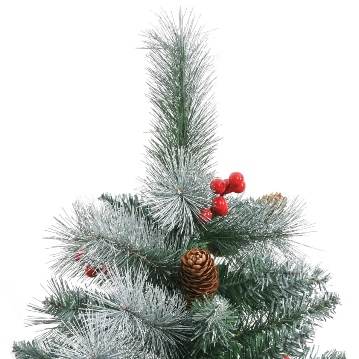 vidaXL Sztuczna choinka na zawiasach, z szyszkami i jagodami, 240 cm