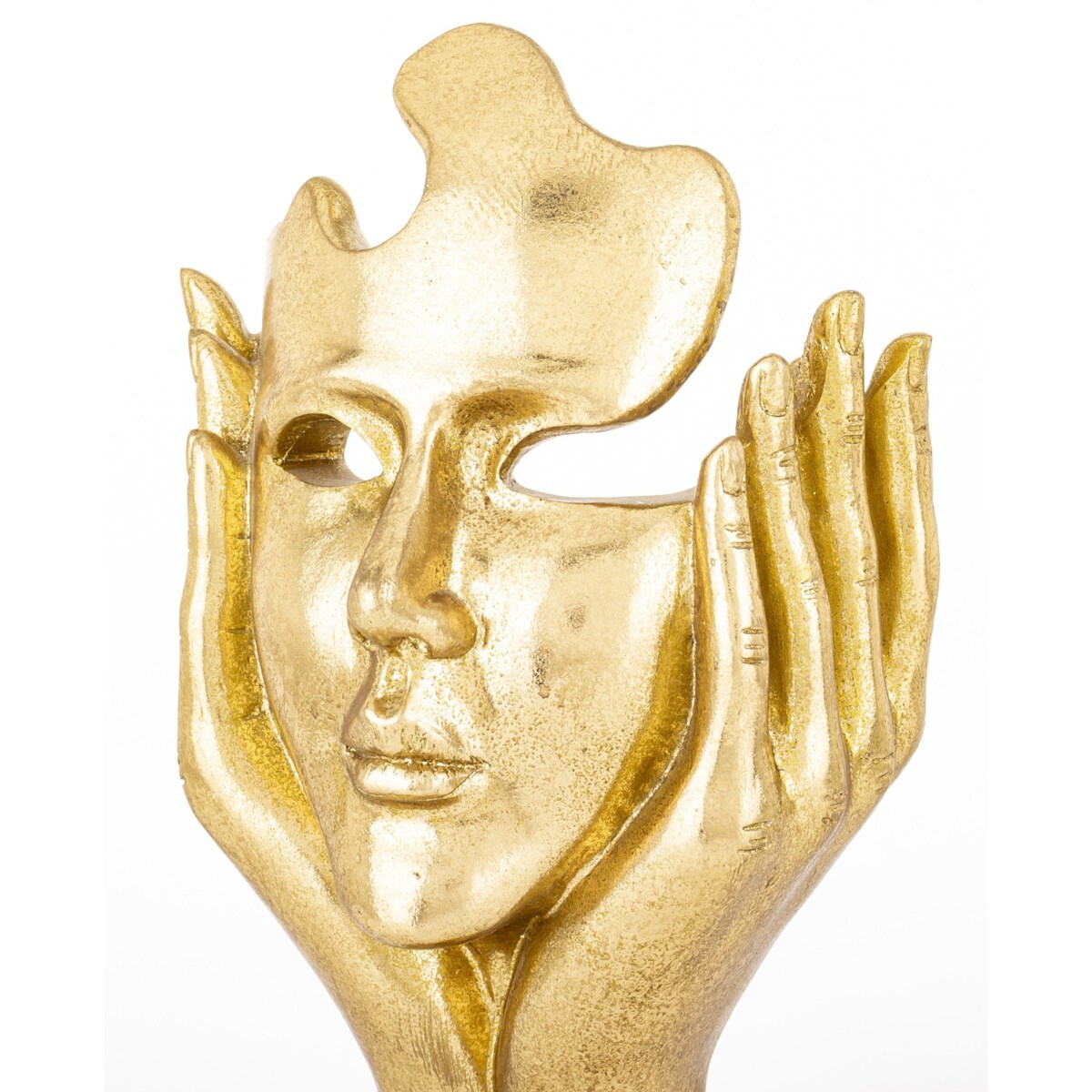 Dekoracja złota maska w kobiecych rękach 30x16x12 ASPETTO