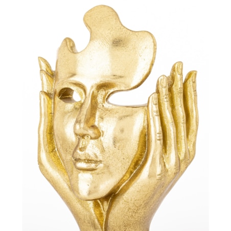 Dekoracja złota maska w kobiecych rękach 30x16x12 ASPETTO