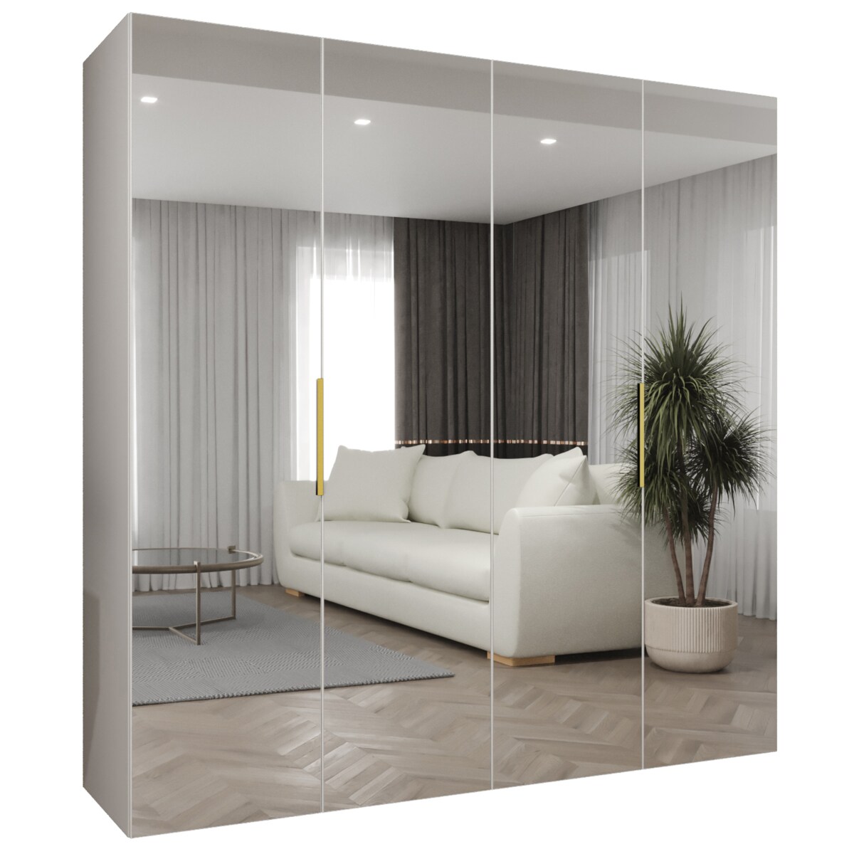 Szafa uchylna otwierana MARBELLA 3 200 wys. 202 cm Biały + u. Złoty