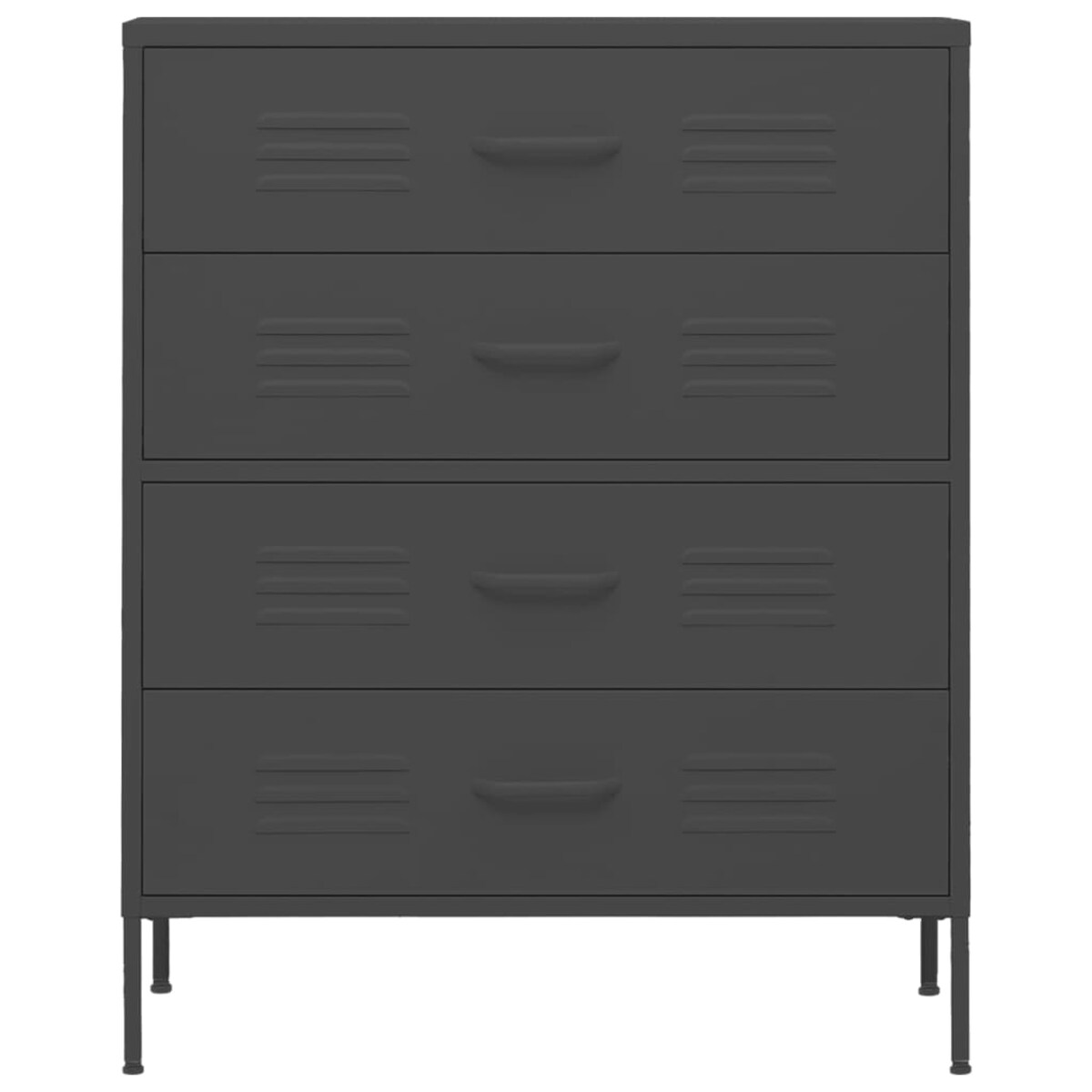 vidaXL Szafka z szufladami, antracytowa, 80x35x101,5 cm, stalowa