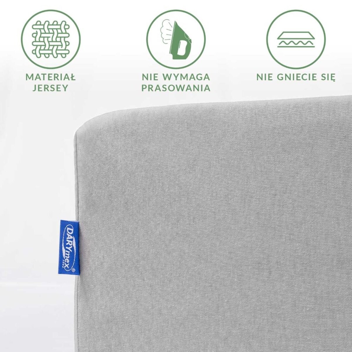 Prześcieradło jersey z gumką 60x120 kolor Popiel, Darymex