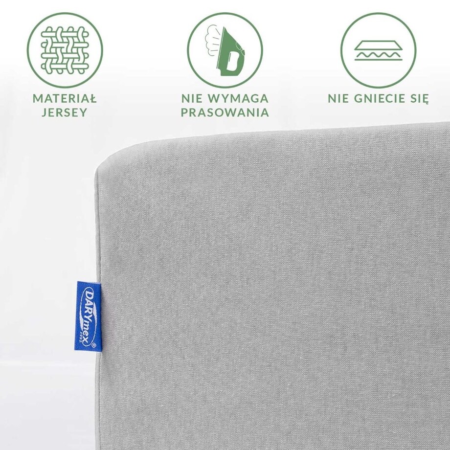 Prześcieradło jersey z gumką 60x120 kolor Popiel, Darymex