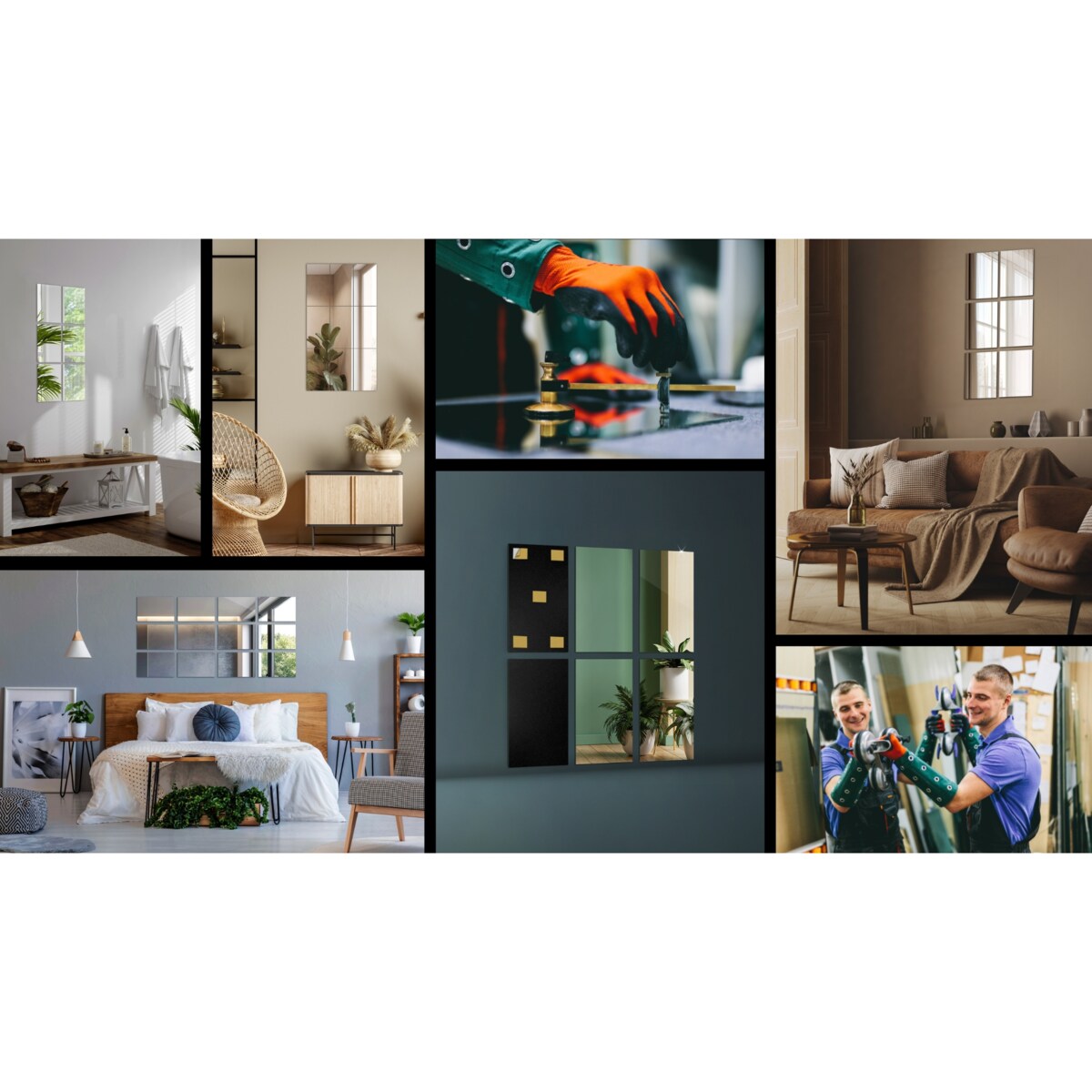 Płytki lustrzane 6 szt. 30x16 cm