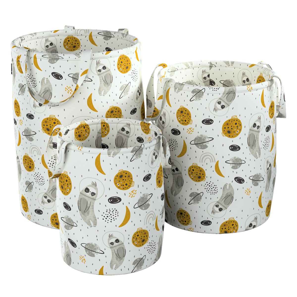 Kosz na zabawki Tobi, biało-szara, 40x60cm, Magic Collection