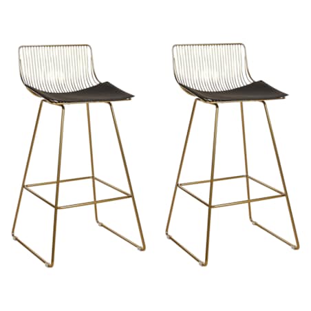 Zestaw 2 krzeseł barowych metalowy złoty FREDONIA