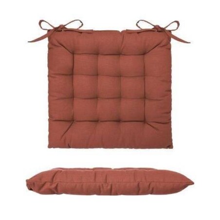 Poduszka na krzesło z wiązaniem, 38 x 38 cm, bawełna z recyklingu