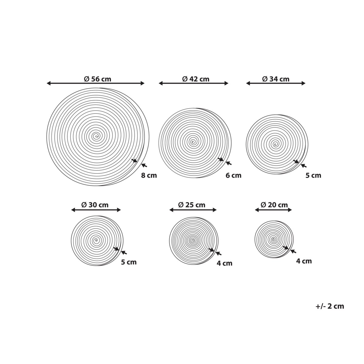Zestaw 6 dekoracji ściennych z trawy morskiej wielokolorowy NAMDINH