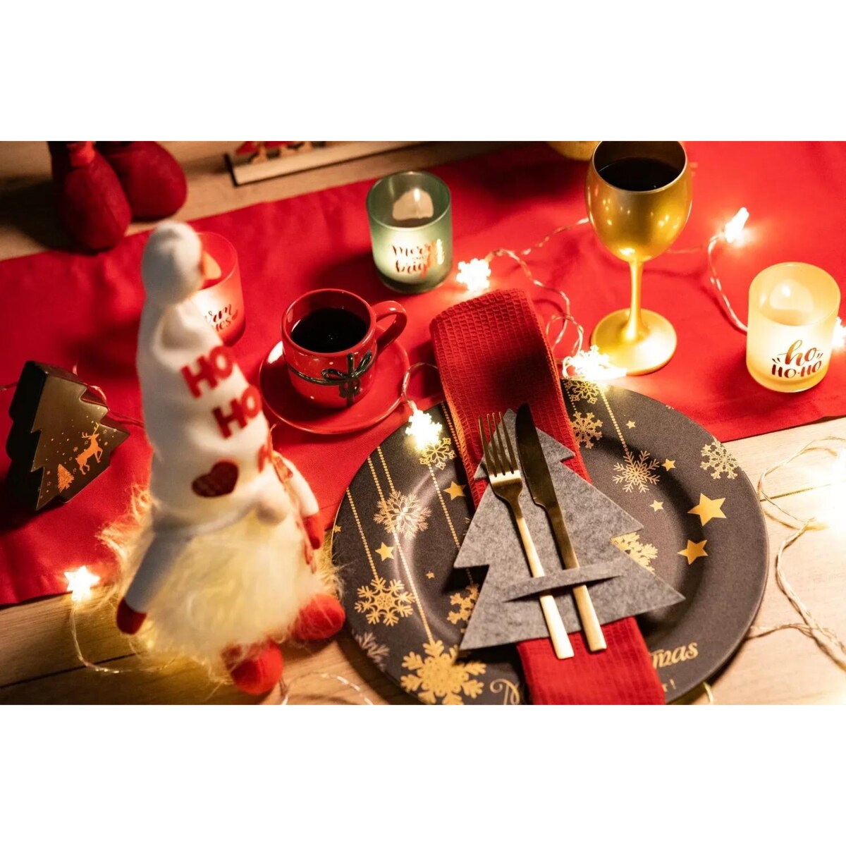 Pokrowiec na sztućce Świateczny 6 szt KF370-6