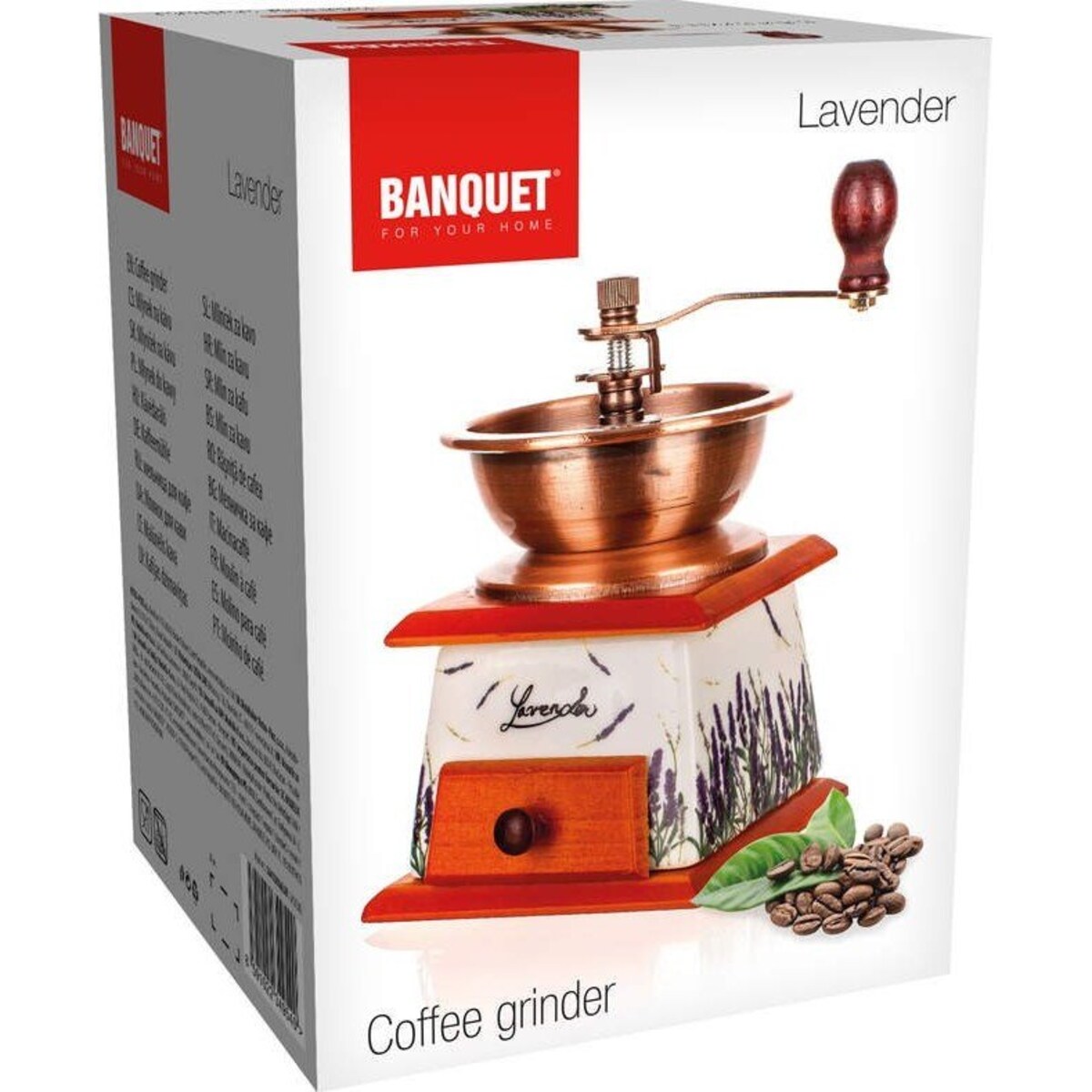 MŁYNEK RĘCZNY do mielenia kawy przypraw Lawenda na prezent bliskich babci