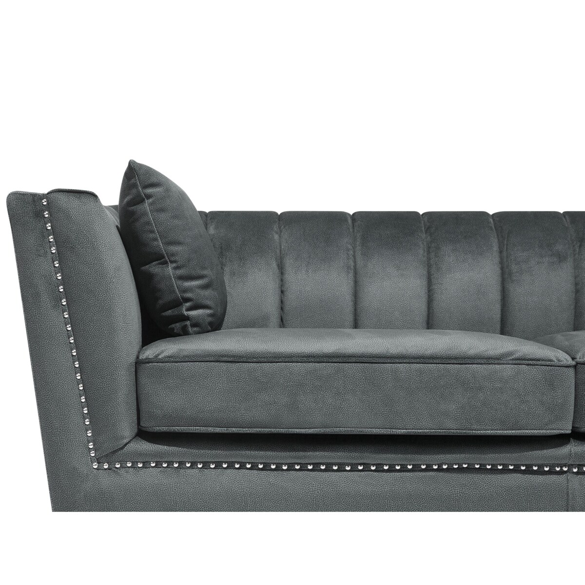 Sofa 2-osobowa welurowa szara GAULA