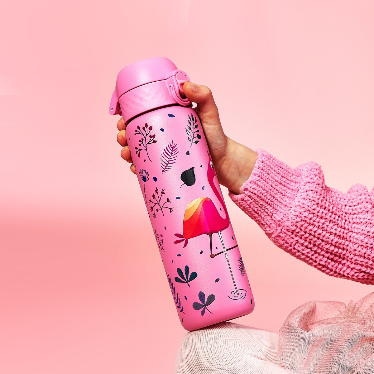 Butelka ION8 Single Wall I8SS600PPFLATEA Flamingo