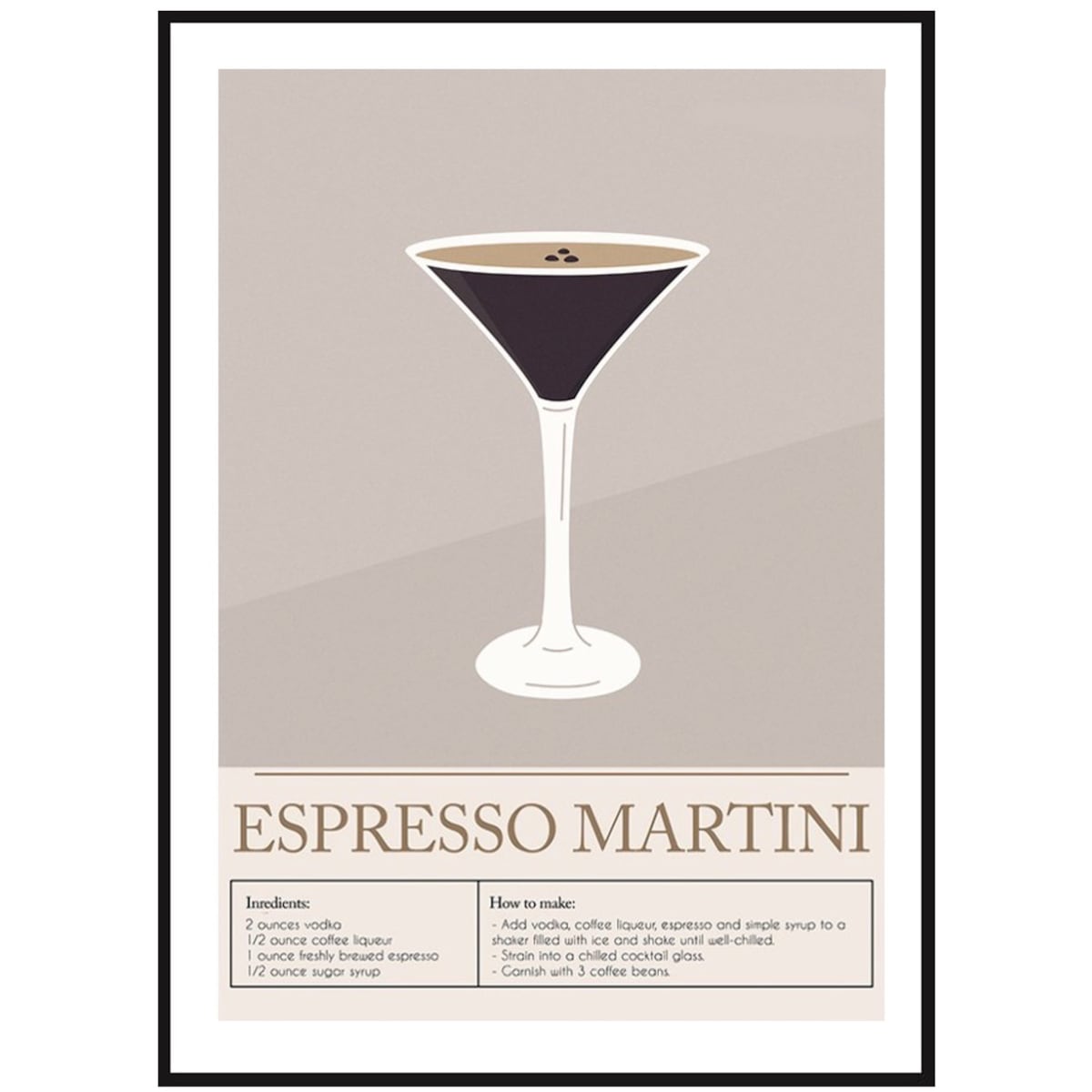 Poster Story, Plakat, Obraz - Espresso Martini No2, wymiary 21 x 30 cm