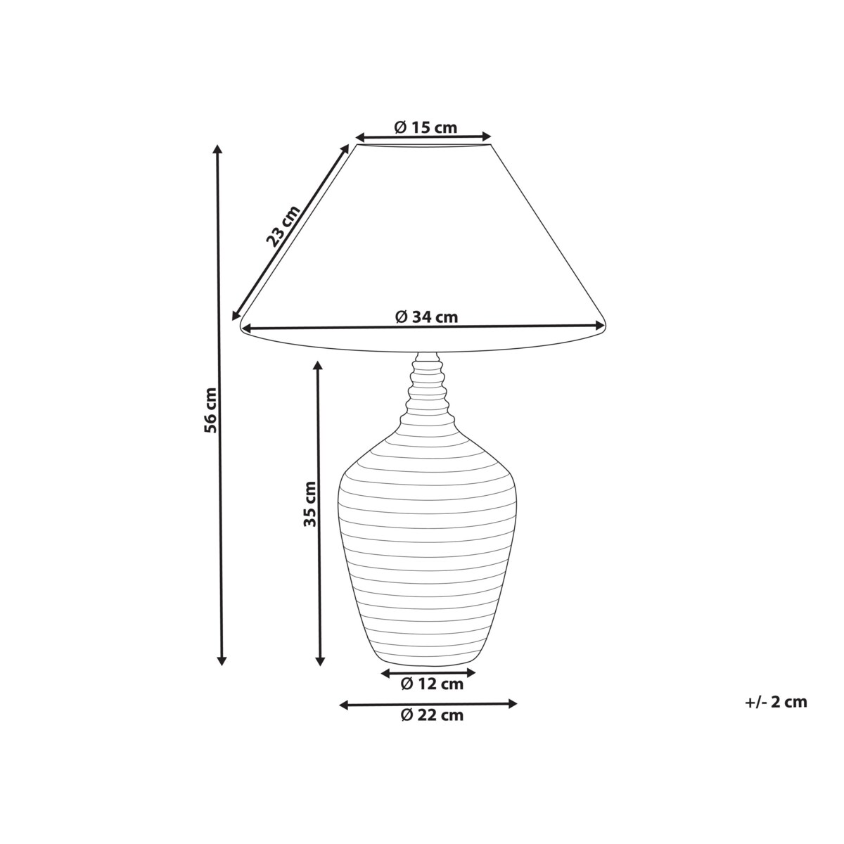 Lampa stołowa ceramiczna beżowa CELESTE