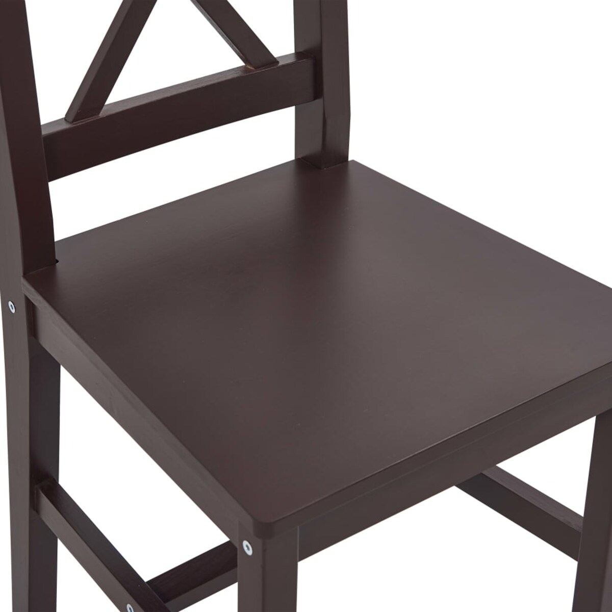 vidaXL 7-częściowy zestaw mebli do jadalni, drewno sosny, ciemny brąz