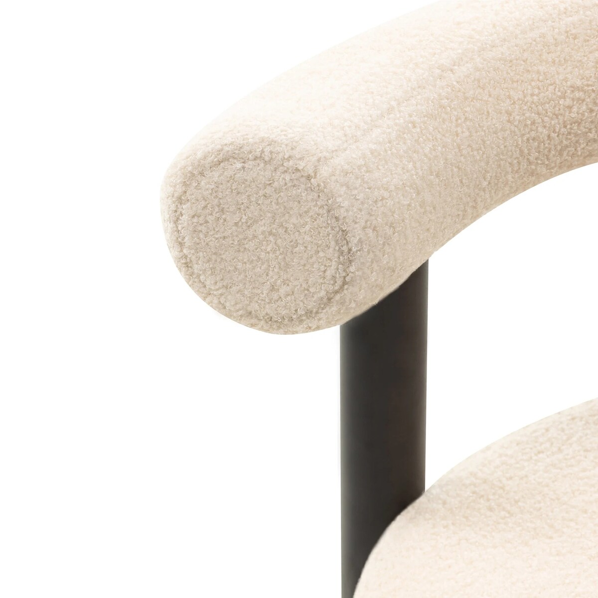 Krzesło do jadalni boucle/beżowe/czarne nogi 75x58x81 cm PEDRITO, 2 szt.