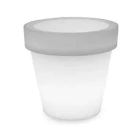 Klasyczna donica ogrodowa Magnolia LUMMG030SSNW King Home IP65 z podświetleniem biała